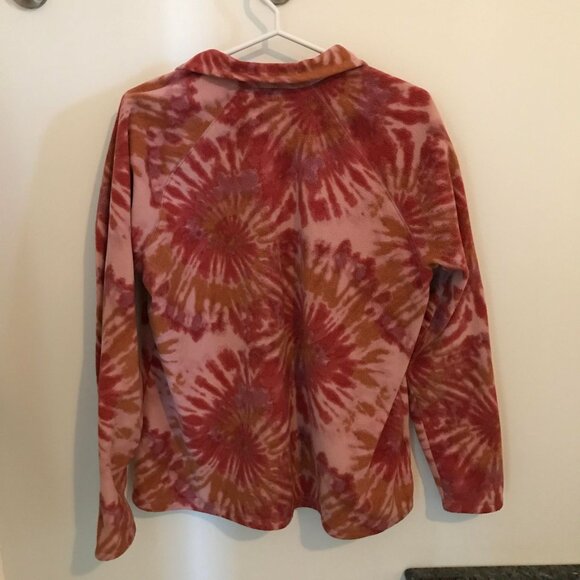 Eddie Bauer Womens 1/4 Zip Ultra Light Tie Dye Fleece Pullover Sweater Size XL - Picture 3 of 3